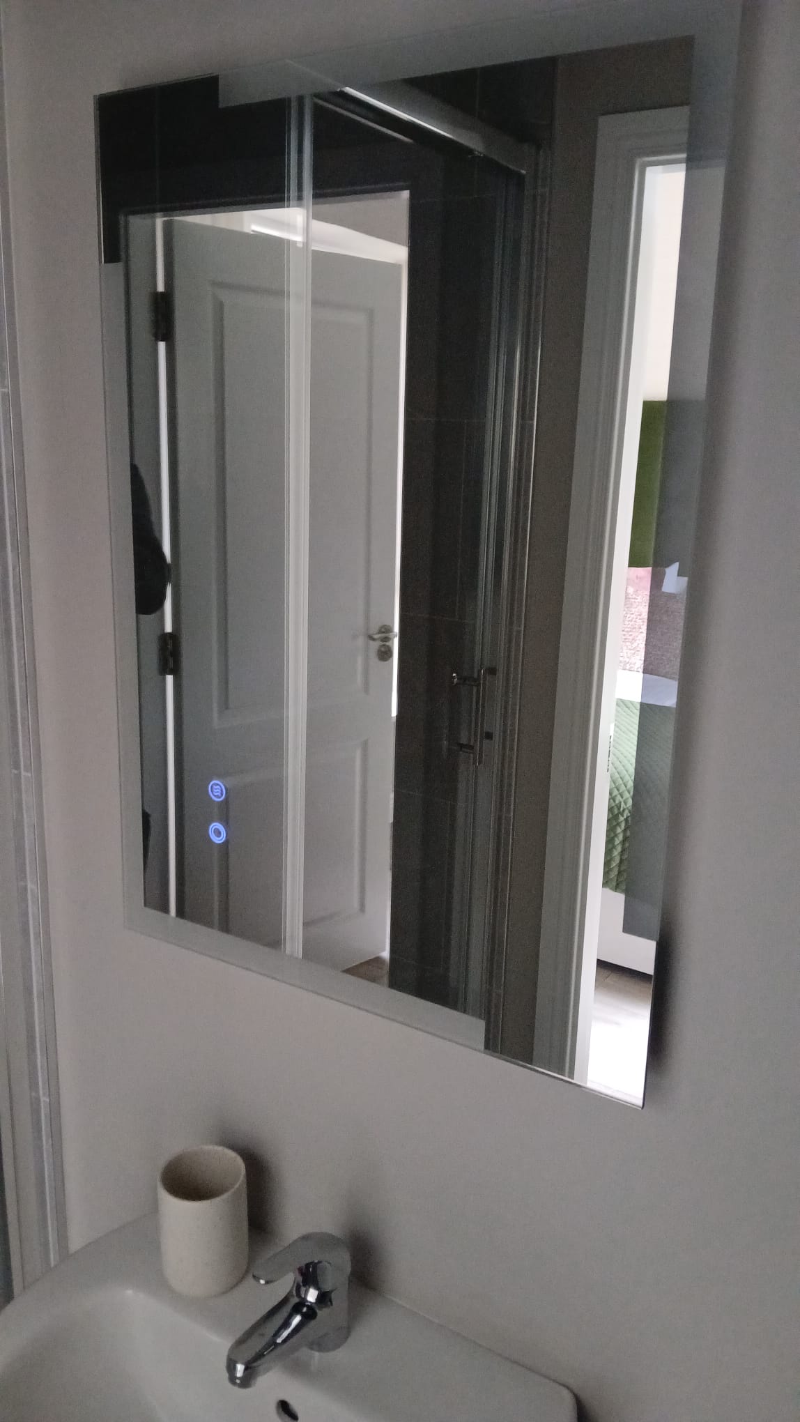 TV bracket installed on plasterboard wall with cable management